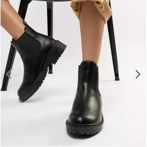 ASOS RAID Wide Fit Radar Black Chunky Chelsea Boots